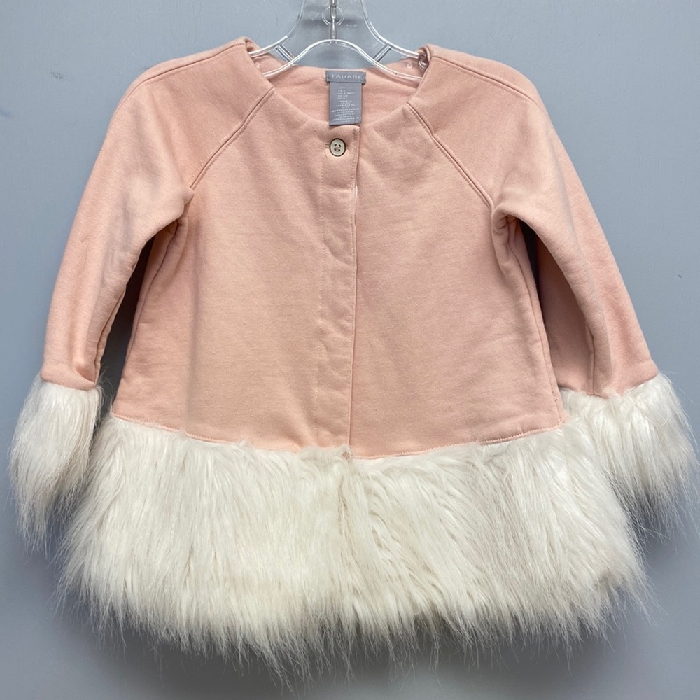 Tahari Girls Faux Fur Trimmed Jacket